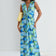 Ella Twist Maxi Dress in Blue Leopard Print