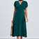 Buttoned Shirt Midi Dress in Dark Green