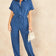 Indigo Belted Shirt Jumpsuit