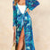 Lightweight Wrap Maxi Tunic in Sax Abstract print