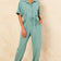 Light Green Belted Shirt Jumpsuit