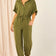 Khaki Belted Shirt Jumpsuit