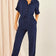 Navy Belted Shirt Jumpsuit