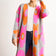 Floral print Longline Cardigan in Fuchsia/Orange