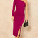 Fuchsia Flair One-Shoulder Midi Dress