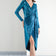 Ocean Glimmer Sequin Wrap Midi Dress