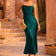 Green Satin Cami Dress with Delicate Lace