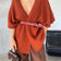 Rust Red Cardigan with Wrap Style