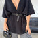 Classic Black Cardigan with Wrap Style