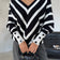 Black Off-Shoulder Striped Knit Sweater with Button Details