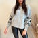 Oversize Knitted Sweater with Embroidered long sleeves