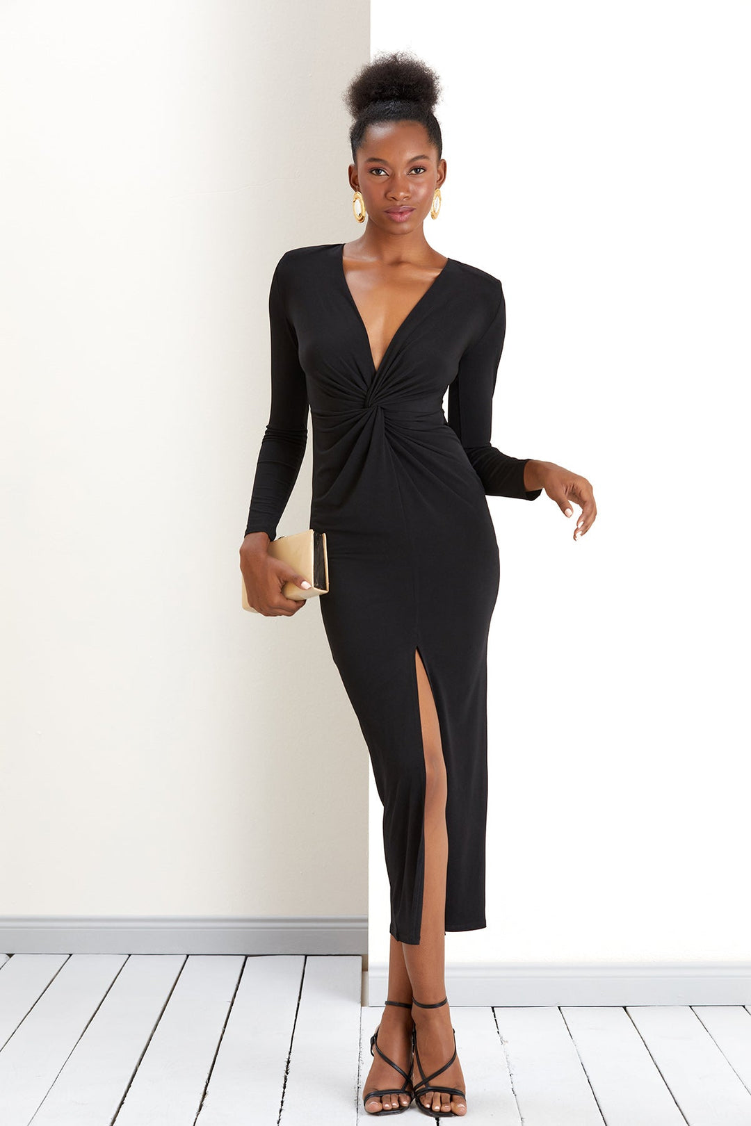 Black long sleeve occasion dress 2025