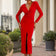 Radiant Red Affair Long Sleeve Twist Maxi Dress