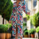 Long Sleeve Twist Midi dress in Leopard print