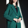 Emerald Elegance Check Tweed Blazer