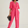Jessica Angel Sleeve Wrap Jumpsuit in Pink
