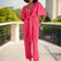 Jessica Angel Sleeve Wrap Jumpsuit in Pink