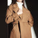 Woolen Belted Midi Trench Coat in Camel